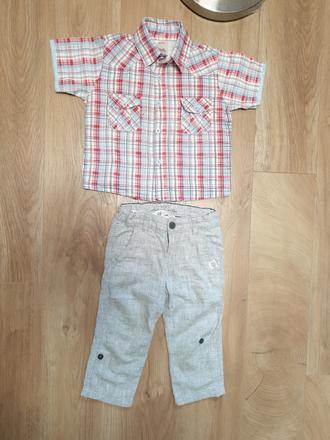 H&m lanove nohavice+kosela zadarmo, h&m,92