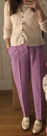 Fialové nohavice s opaskom zara, s/36, zara,s