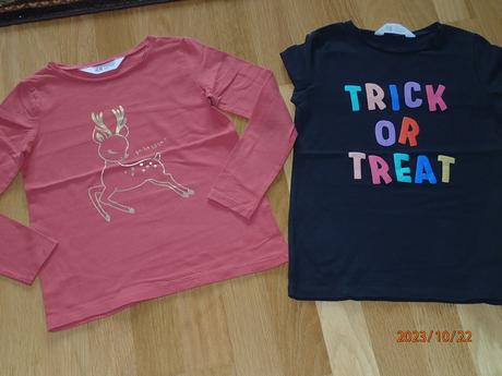 2x tričká hm, h&m,122