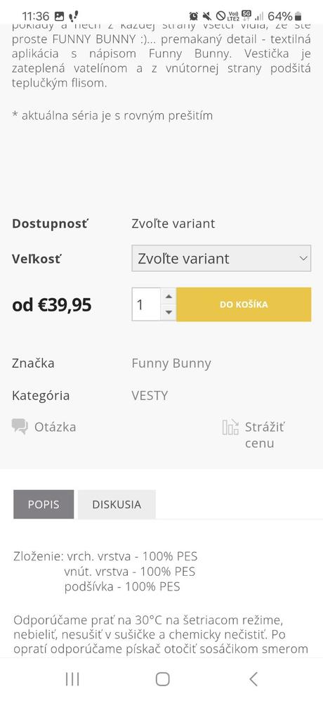 Funny bunny vesta, funny bunny,104