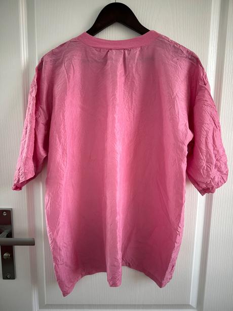Ružové hodvábne tričko, xl