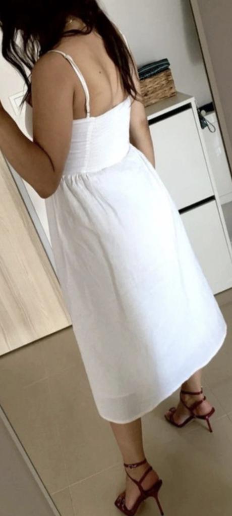 Úžasné krémovo-biele šaty, h&m,s