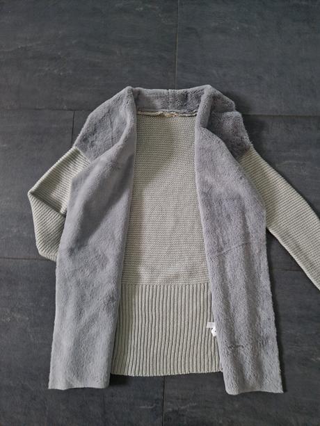 Pletený plyšový kardigán, m