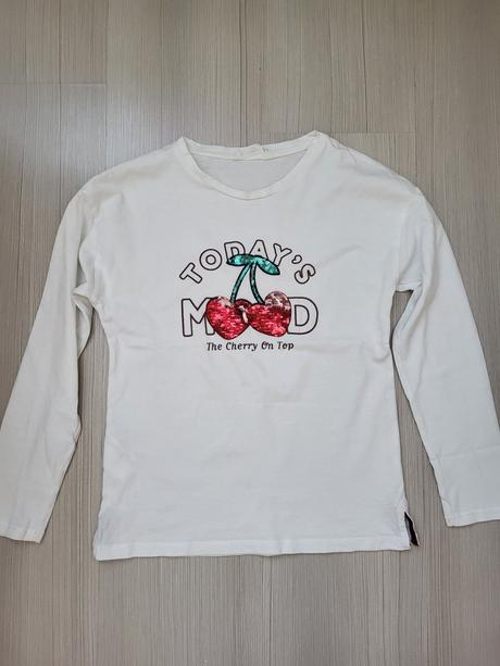 Meniace tričko s čerešňami, mango,140