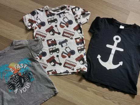 3 tričká s krátkym rukávom, h&m,98