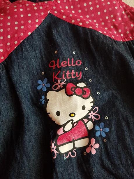 Letné riflové šatičky hello kitty č.74, sanrio,74