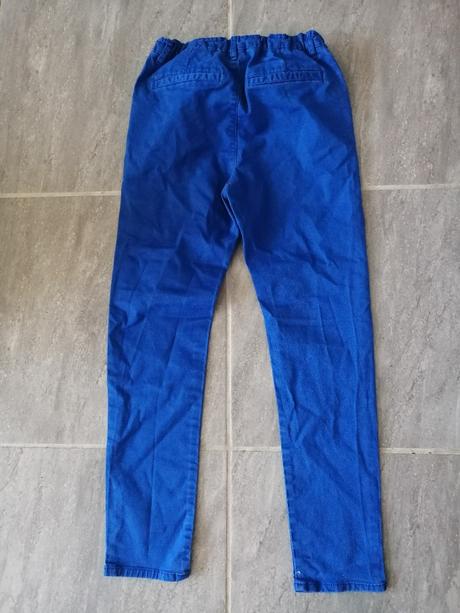 Elastické džíny ham v152,11-12 r, kráľovská modrá, h&m,152