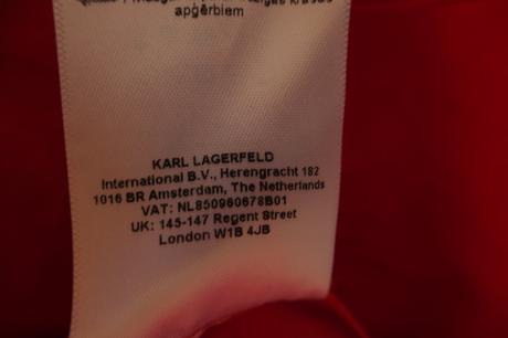 Karl lagerfeld luxusne madeirove cervene m/l, m