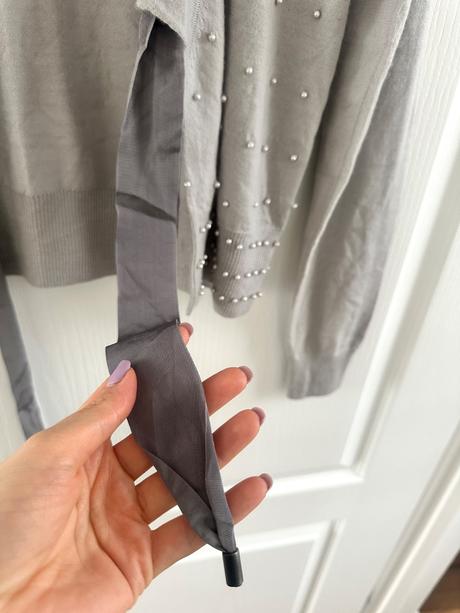 Kašmírový kardigan s perlami, m