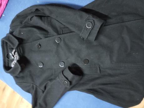 Čierny dlhší kabat, h&m,44