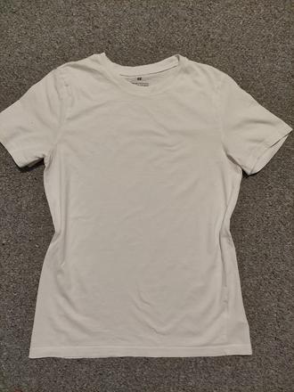 4x biele bavlnené tričko, h&m,164