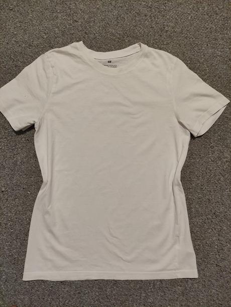 4x biele bavlnené tričko, h&m,164