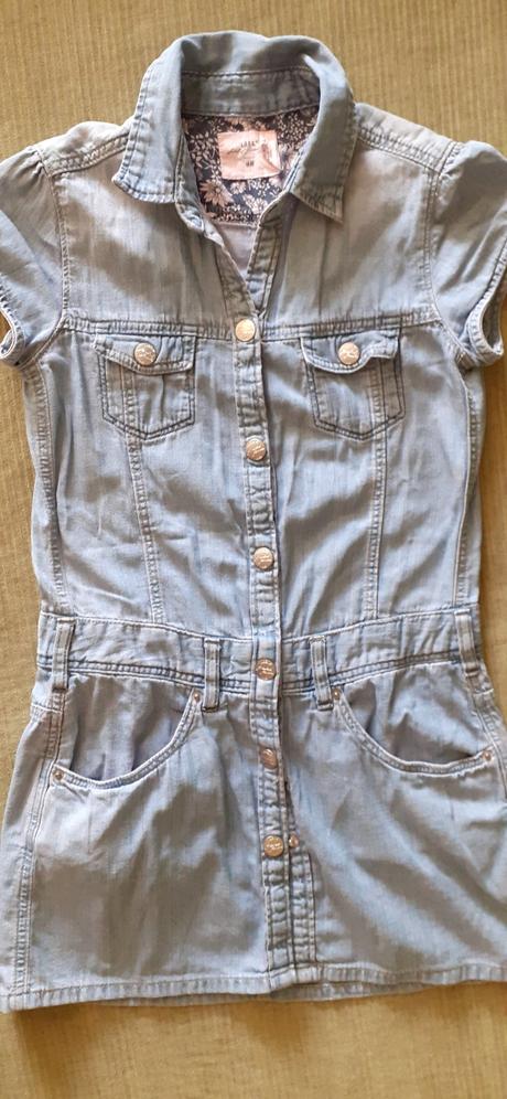 Riflove šaty, h&m,128