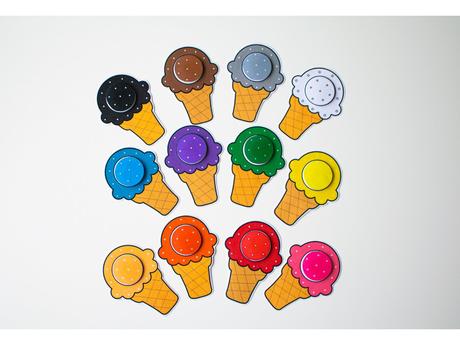 Montessori priraďovanie farieb zmrzliny suchý zips, 