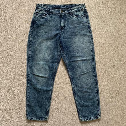 Rovné džínsy s vyšúchaným efektom, l