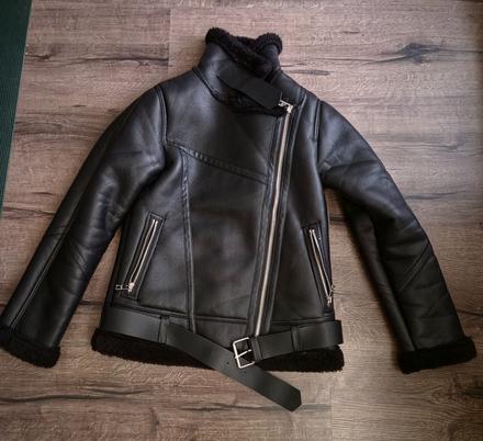 Koženková bunda, pull&bear,xs