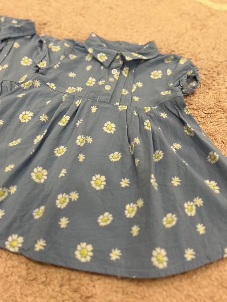 Kvetinkové modro biele šaty, 80