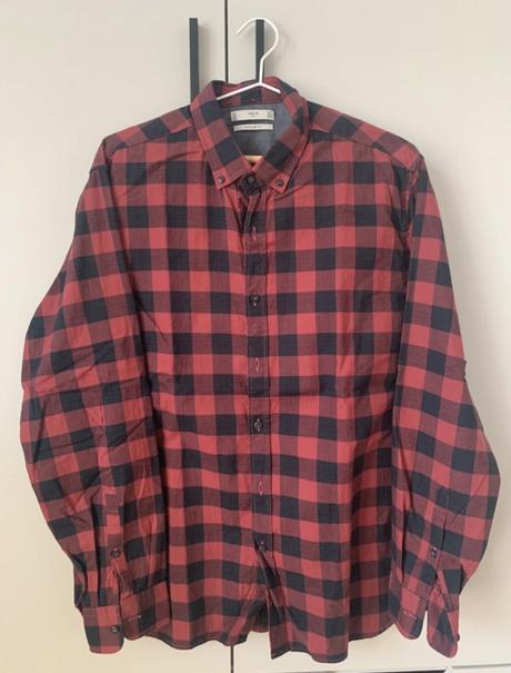 Červená pánska flanelová košeľa mango, mango,l