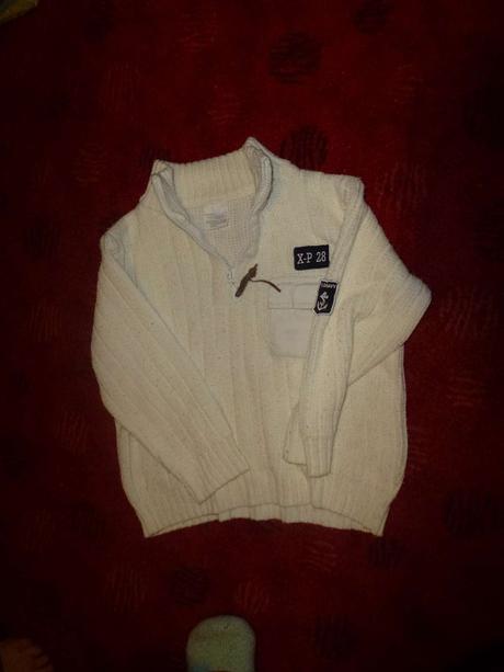 Béžový svetrík pre chlapca 116, 116