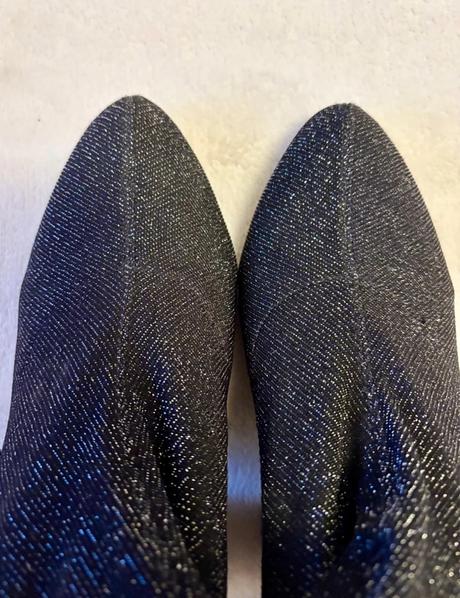 Dámske trblietavé členkové čižmy na hrubom podpätk, 36