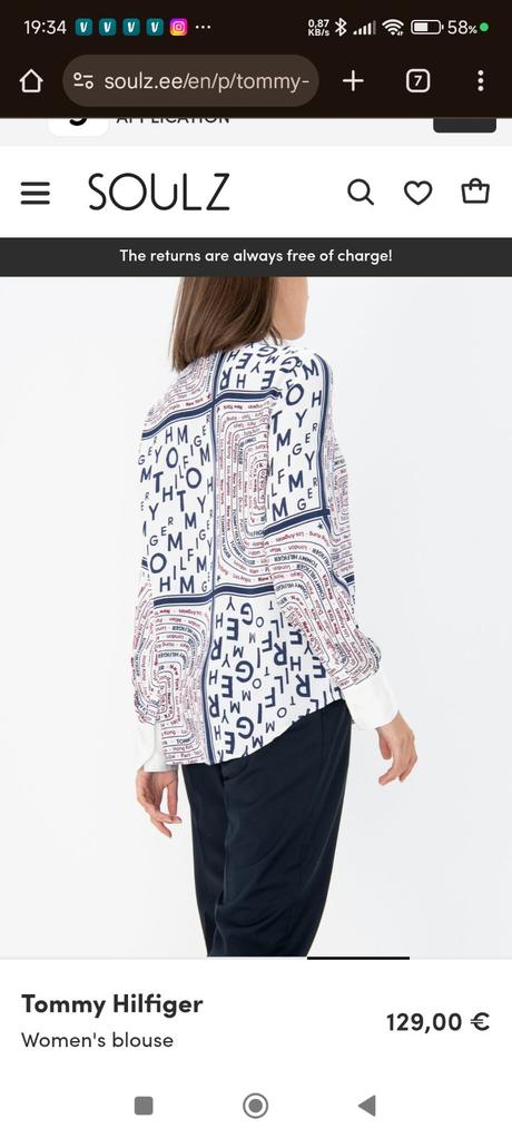 Tommy hilfiger luxusna satenova bluzka m, tommy hilfiger,m