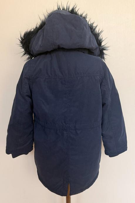 H&m teplá tmavomodrá zimná bunda / parka, h&m,122