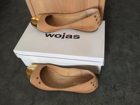 Balerinky wojas, kožené/zlaté, ako nové, v. 37/38, 37