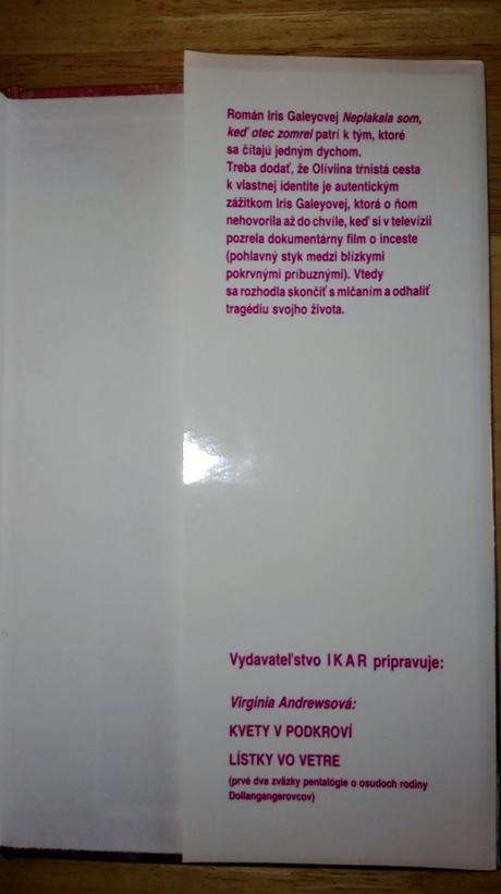 Neplakala som, keď otec zomrel , iris galeyová, 