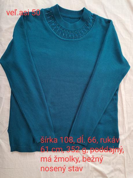 Pulover zelený, v.50, 50