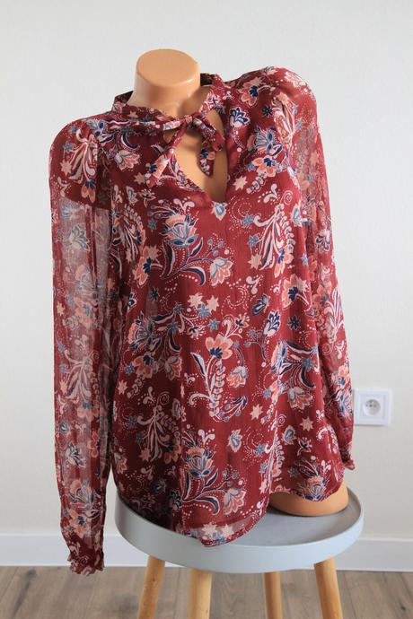 Bordová kvetinová blúzka, l/xl, l