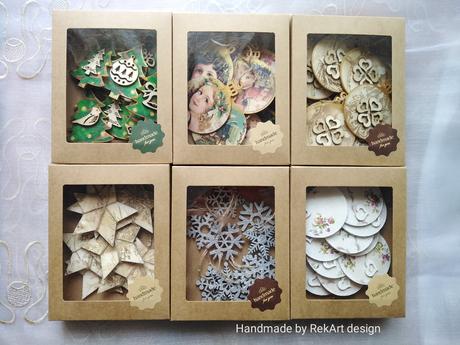 Hand made vianočné ozdoby na stromček, 