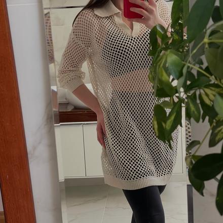 Sieťovaný (mesh) sveter, s