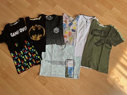 Chlapčenské tričká 6ks +tielko 1ks-134/140, 134