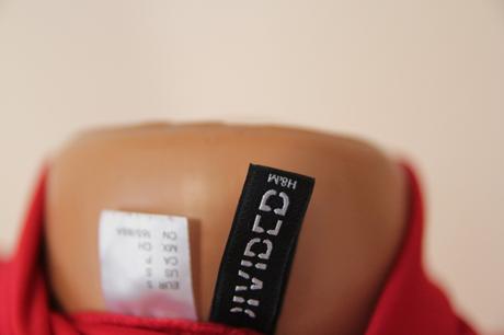 Červený body rolák, h&m, h&m,s