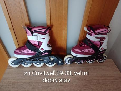 Dievč. rastúce kolieskové korčule crivit veľ.29-33, crivit,29