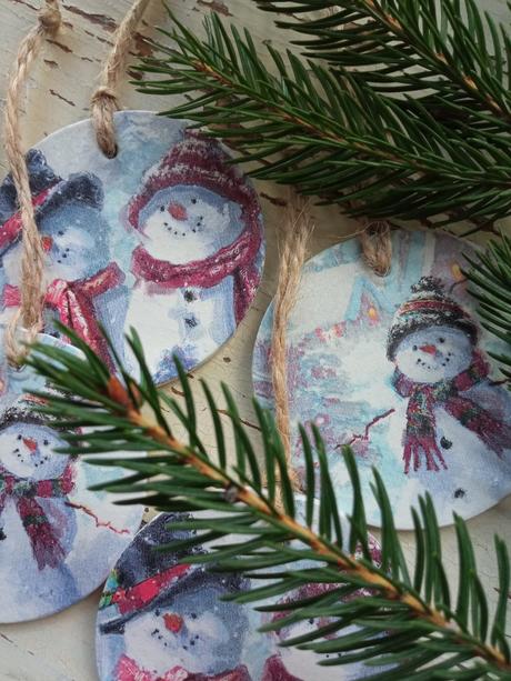 Vianočné ozdoby- rodinka snehuliakov,