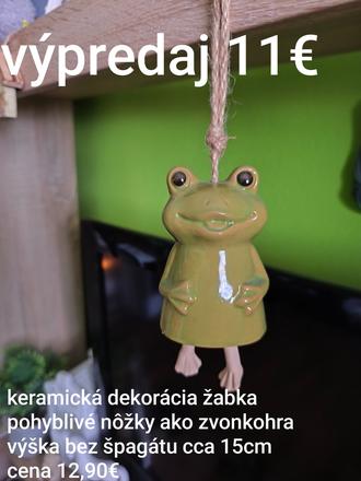 Keramická závesná dekorácia žabka,