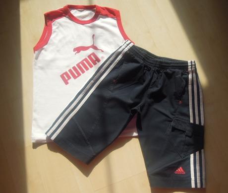 2 x triko a kraťasy adidas /128/, 122–134