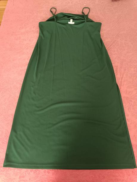 Tmavozelené šaty na ramienka, h&m,l