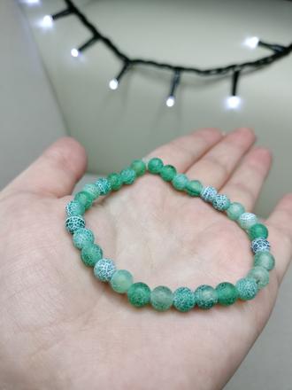 Handmade náramok z achát zelený matný, 