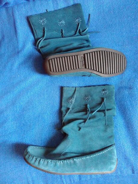Clarks kozene smaragdove cizmicky, 38