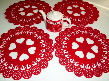 Červene ikea podlozky so srdieckami 5ks,