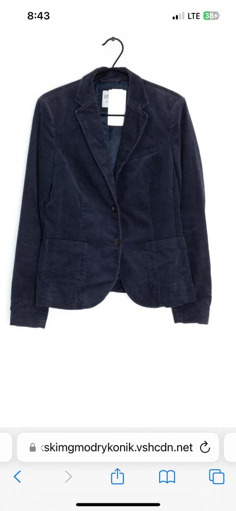 Esprit manchestrove sako tmavomodre krasne sedi, esprit,38