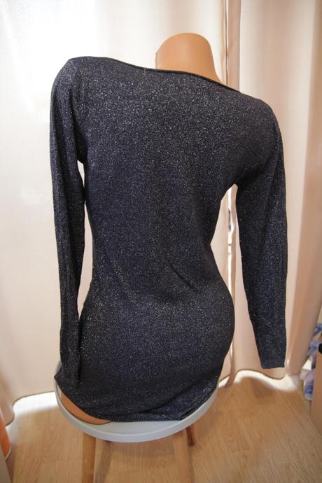 Modro strieborné pletené šaty, s, s