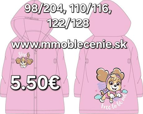 Pršiplášť paw patrol, disney,98 - 128