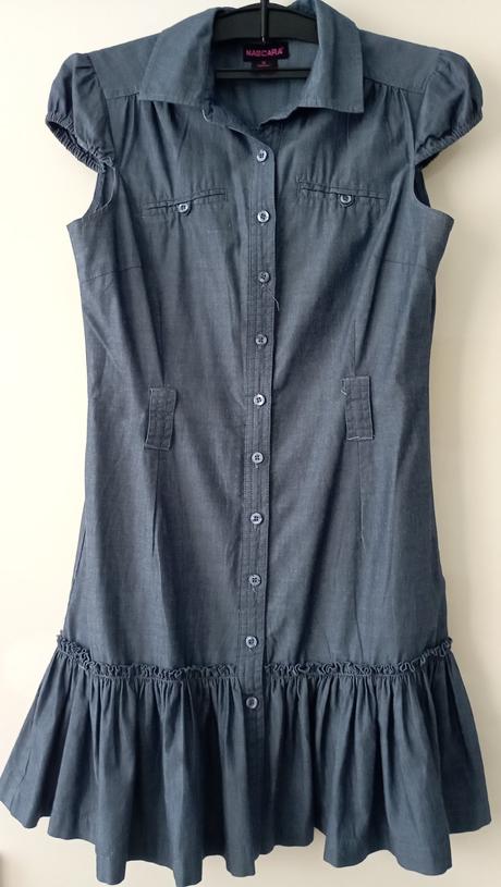 Krásne riflové šaty xs/160cm (už s poštou), 158