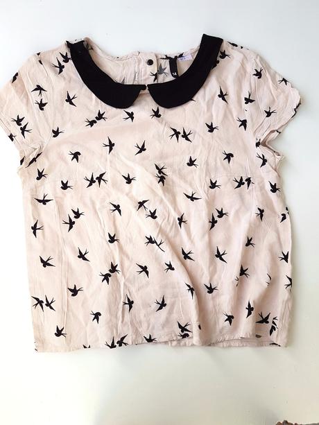 Blúzka s lastovičkami, h&m,m