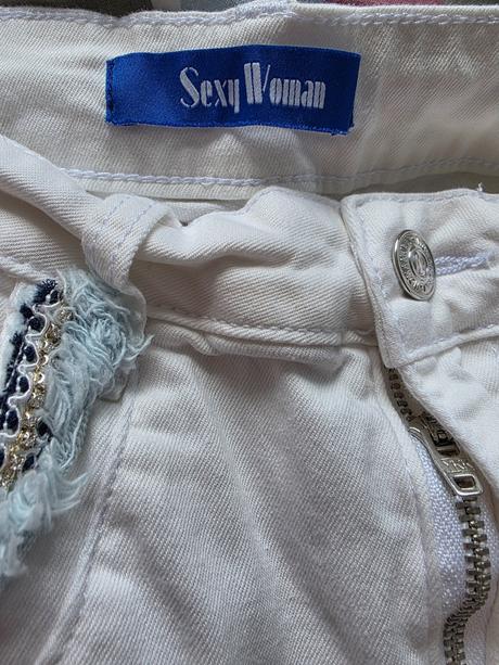 Biele elastické rifle made in italy l/xl, l