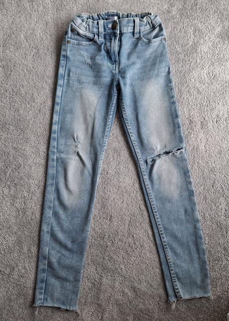 Roztrhané dievčenské skinny rifle - veľ. 128, 128