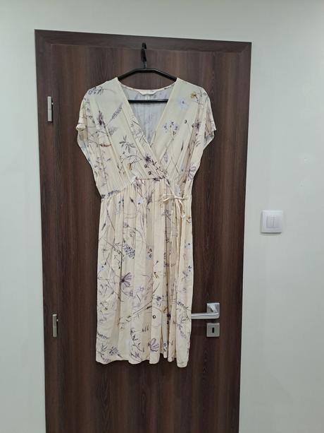 H&m krémové šaty l/40, h&m,l